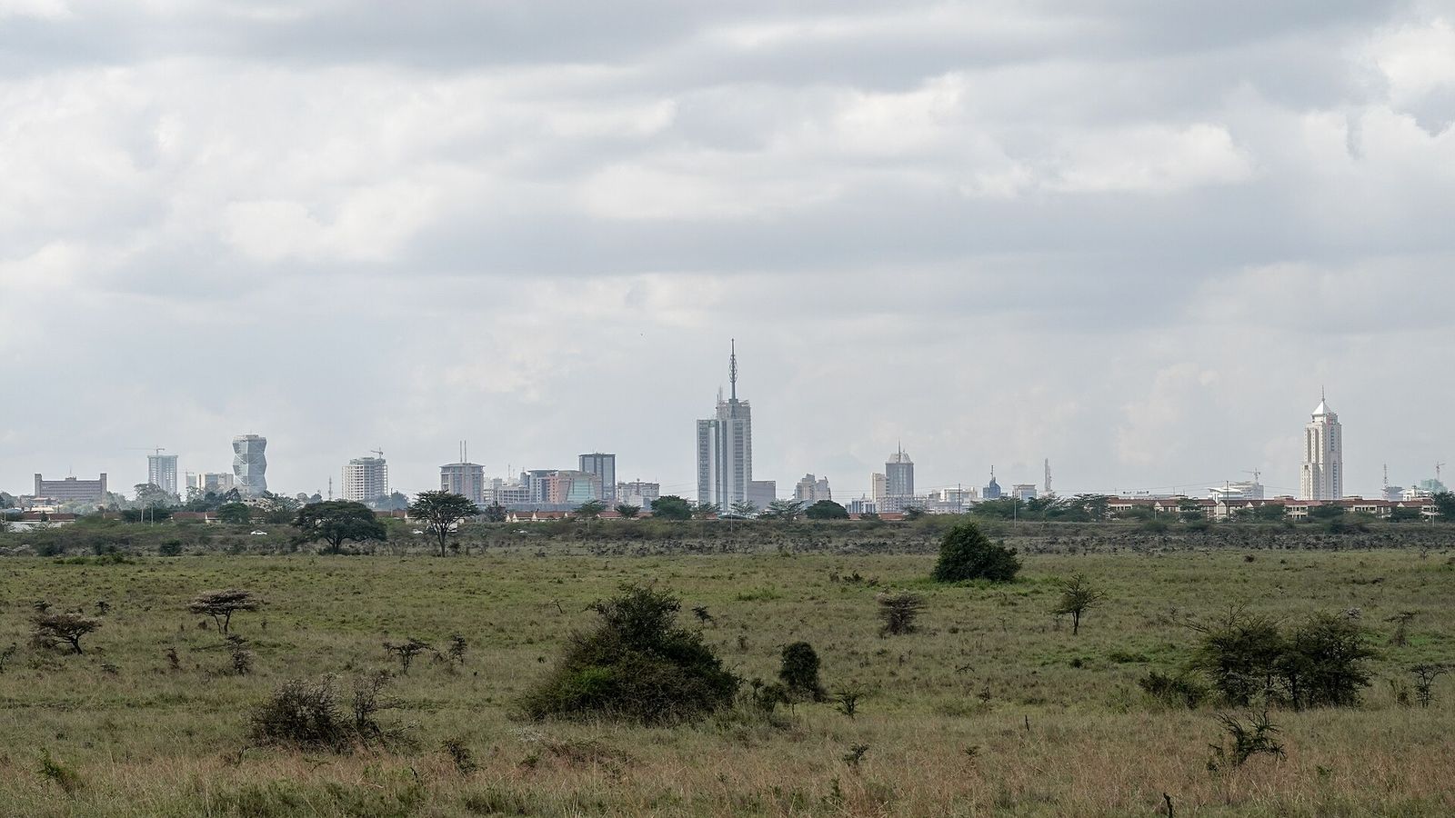 The Nairobi skyline seen from the edge of the city